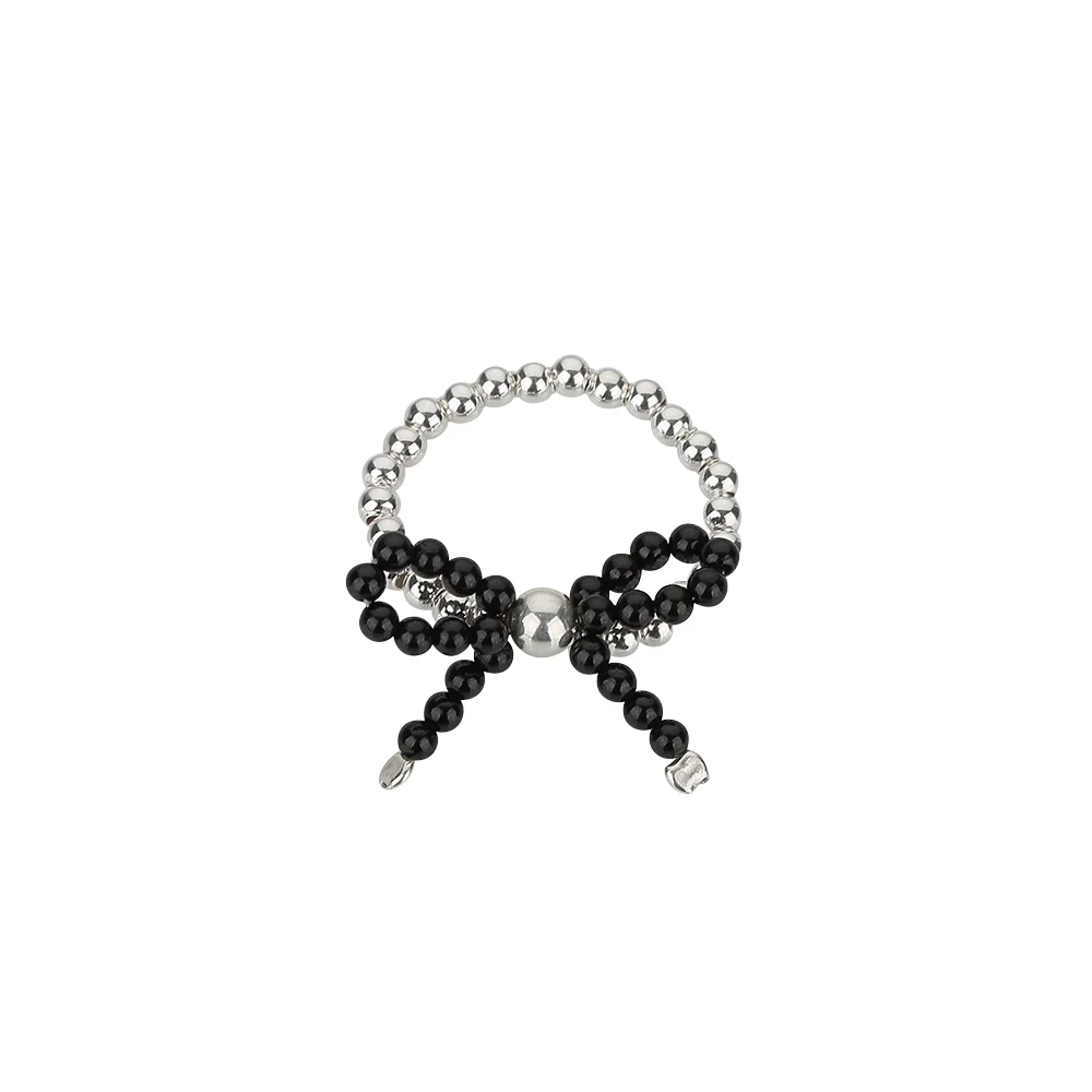신세계인터넷면세점-챠미-ring-[오마이걸,아이들,로켓펀치 착용] silver onyx ribbon ring