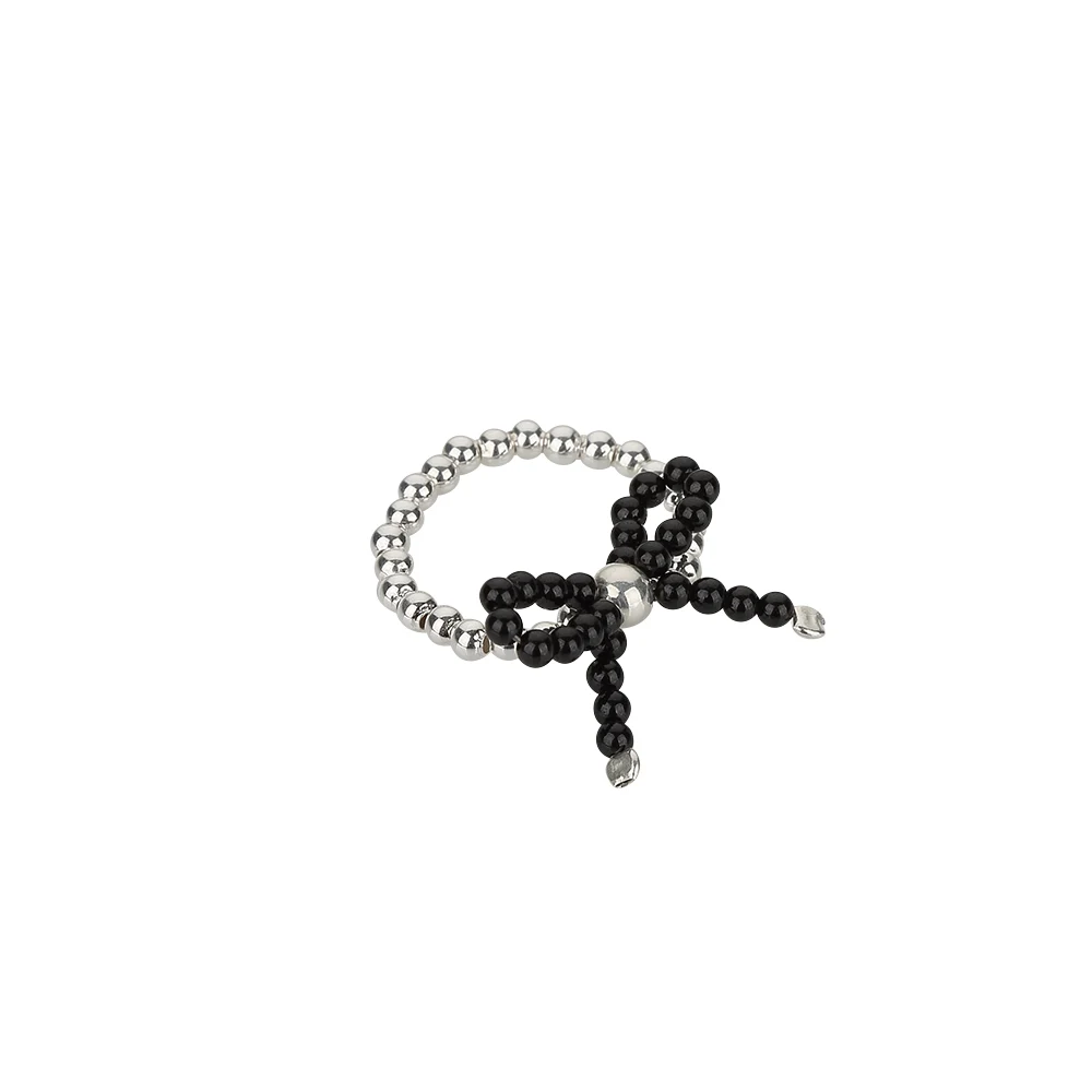신세계인터넷면세점-챠미-ring-[오마이걸,아이들,로켓펀치 착용] silver onyx ribbon ring