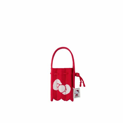 韩际新世界网上免税店-JOSEPH&STACEY-时尚配饰-Lucky Pleats Knit Nano Bag Hello Kitty Barbados Red