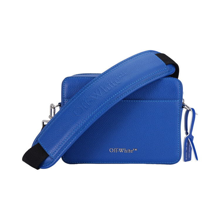 韩际新世界网上免税店-OFFWHITE-男士箱包-DIAG LEATHER CAMERA BAG BLUE NO COLOR