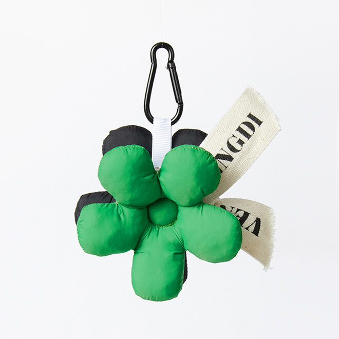 Padded Flower Keyring_Green