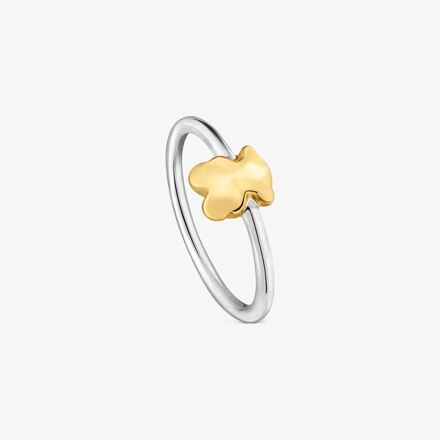 Icon Metal Two-Tone Bear Ring 12