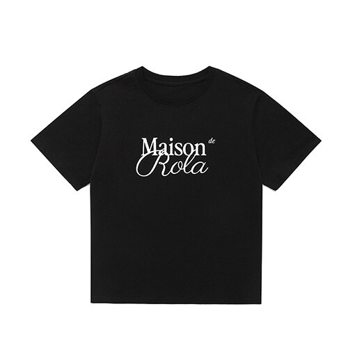 韩际新世界网上免税店-ROLAROLA-服饰-MAISON DE ROLA HALF T-SHIRTS BLACK