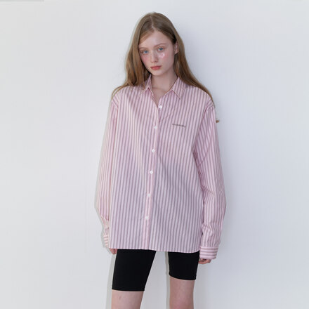 classic logo stripe shirts - baby pink