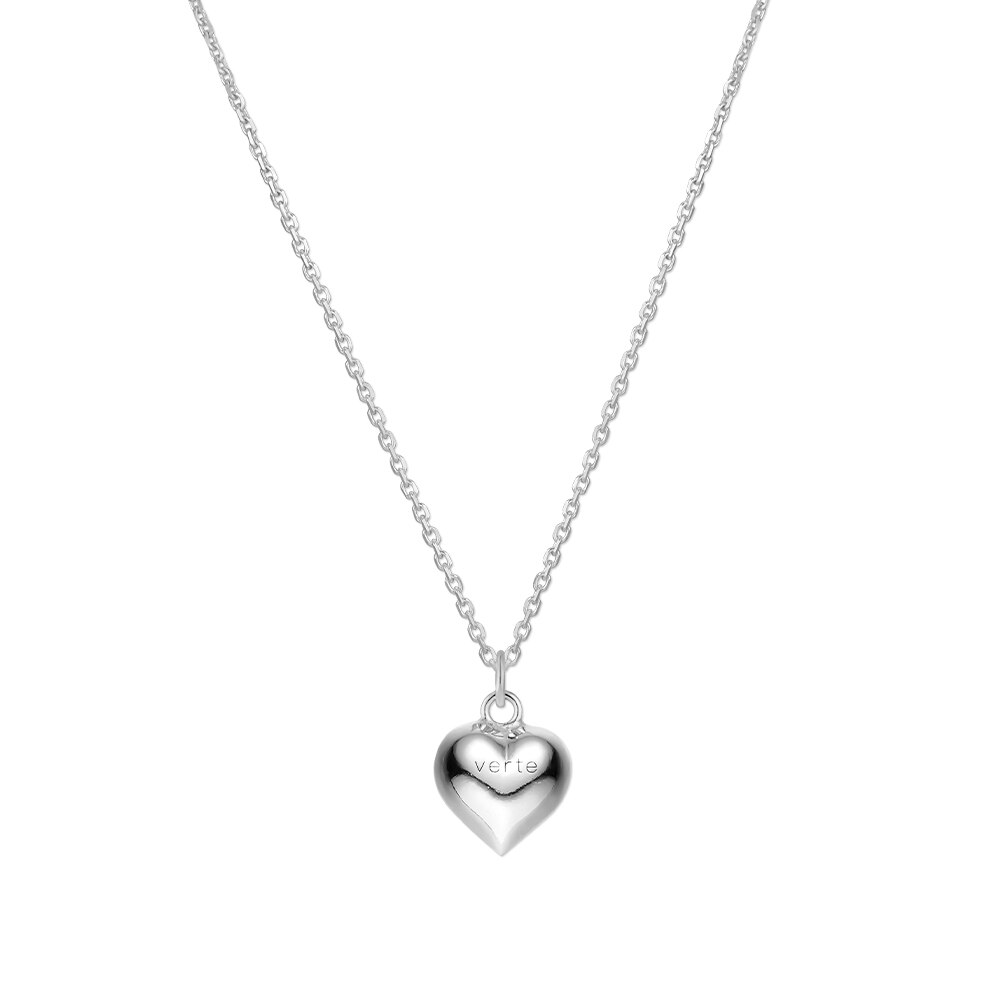 Un.silver.10 / full heart necklace (10mm)(silver)