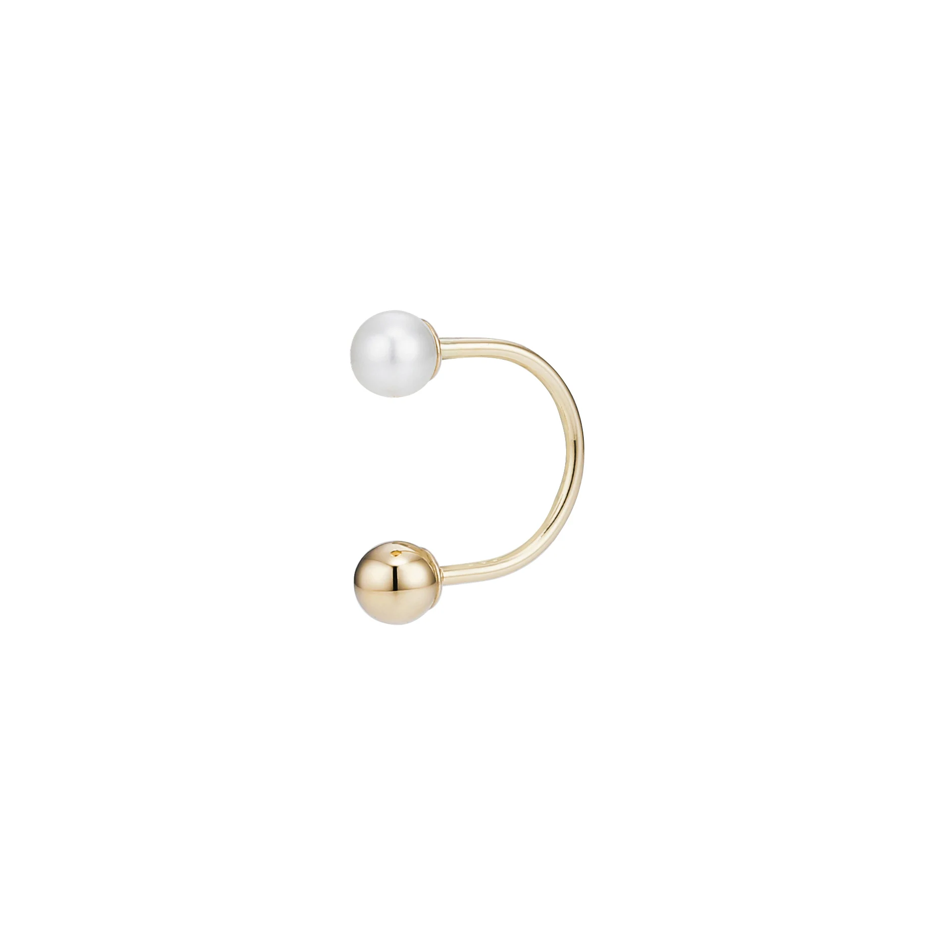 신세계인터넷면세점-멕코이-earring-14k U curve pearl ball piercing earring 3mm (1EA)