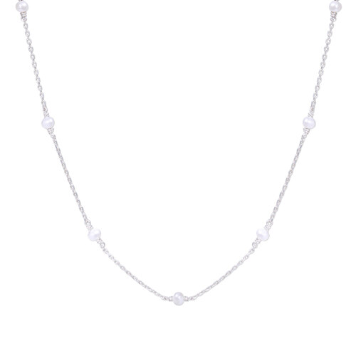 Un.silver.179 / fleur pearl necklace