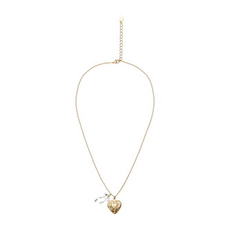 Heart Rocket & Flow Ribbon Necklace (Gold)