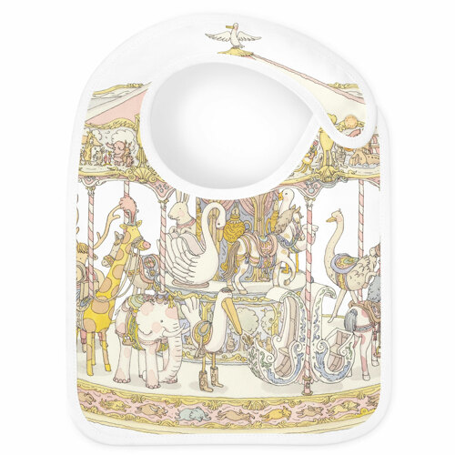 Satin Bib Carousel - Pink