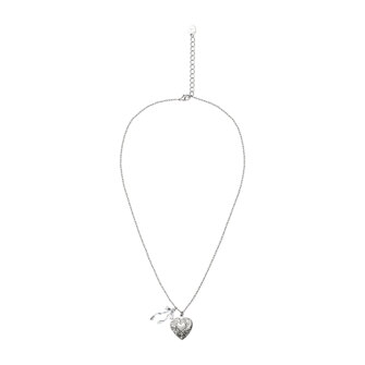 Heart Rocket & Flow Ribbon Necklace (Silver)