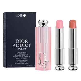DIOR ADDICT LIP GLOW DUO 001 PINK+012 ROSEWOOD 3.2Gx2