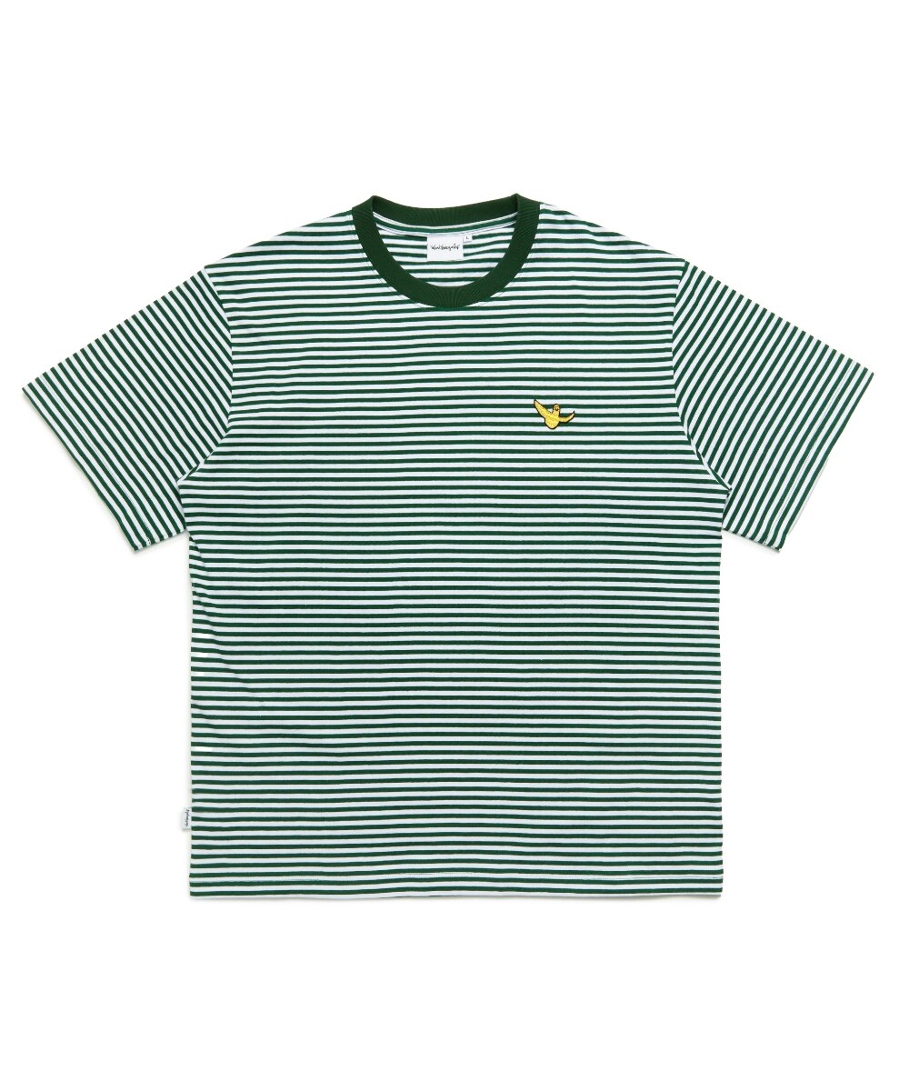 ANGEL WAPPEN STRIPE T-SHIRT - D/GREEN - MARK GONZALES - 时尚