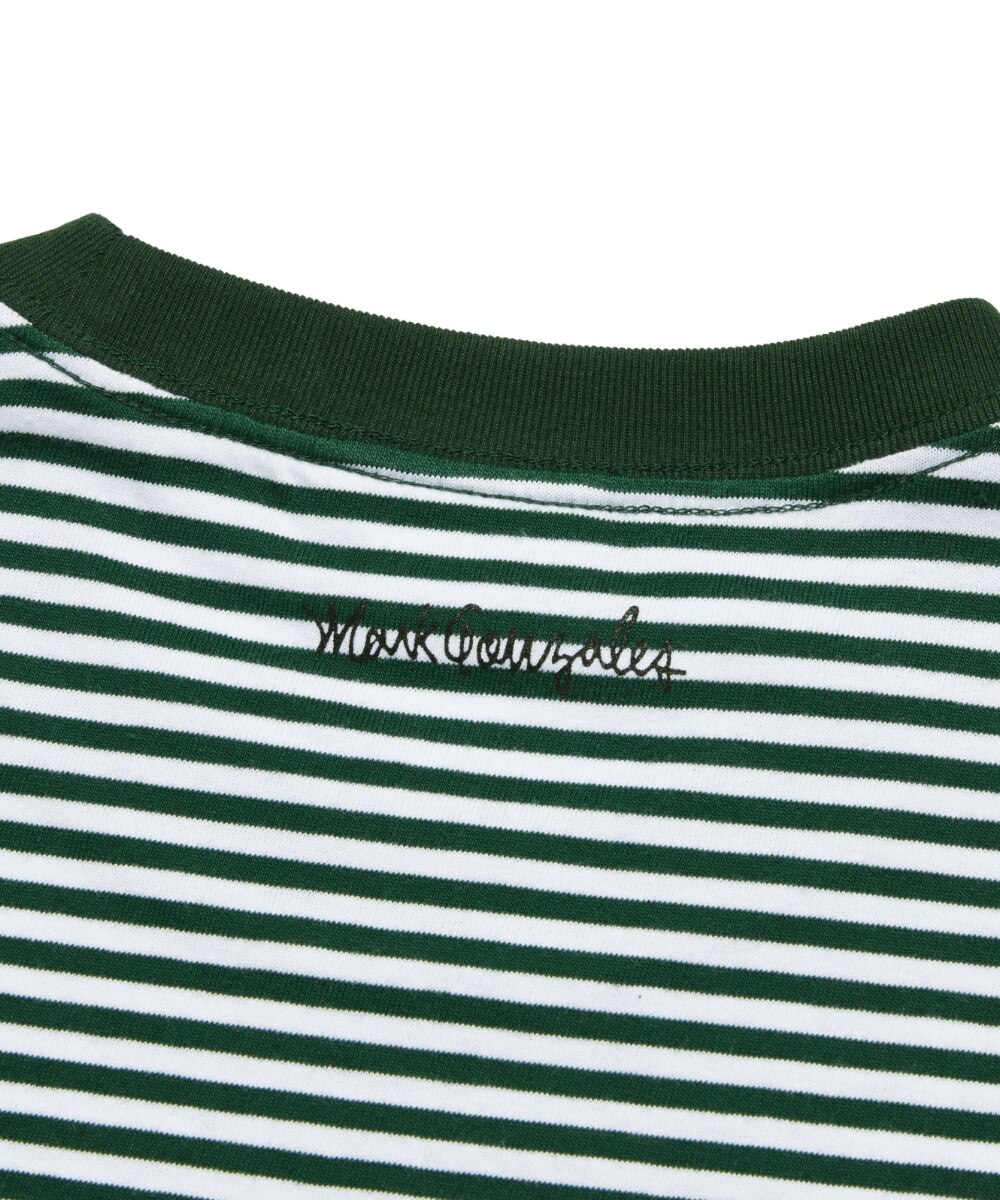 ANGEL WAPPEN STRIPE T-SHIRT - D/GREEN - MARK GONZALES - 时尚