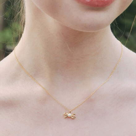 soppy ribbon necklace_gold