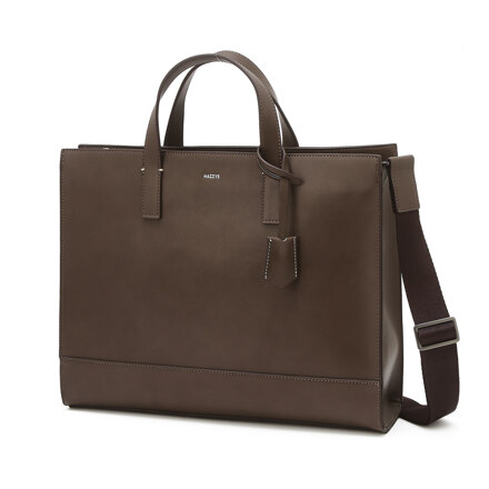 HJBA6E851W3 Brown Logo Color Leather Briefcase