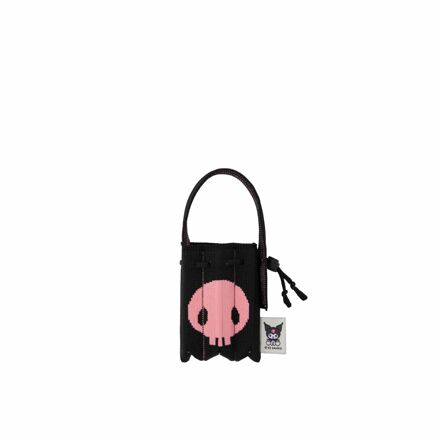 Lucky Pleats Knit Nano Bag Kuromi Rich Black