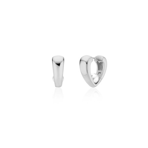 V pearl one-touch earring [silver]