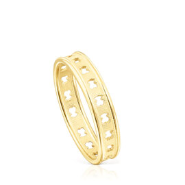 Silver vermeil TOUS Bear Row ring bear silhouettes