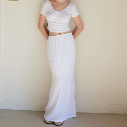 ROSE LONG SKIRT/ WHITE