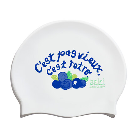 Looploop X Saki Retro Berry Silicone Swim Cap, One Size (泳帽)