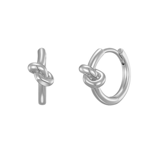 knot one-touch earring : White