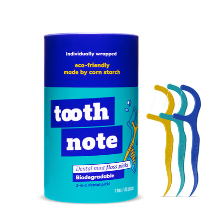 DENTAL MINT DISPOSABLE FLOSS PICKS 一次性牙线 1盒 45个入