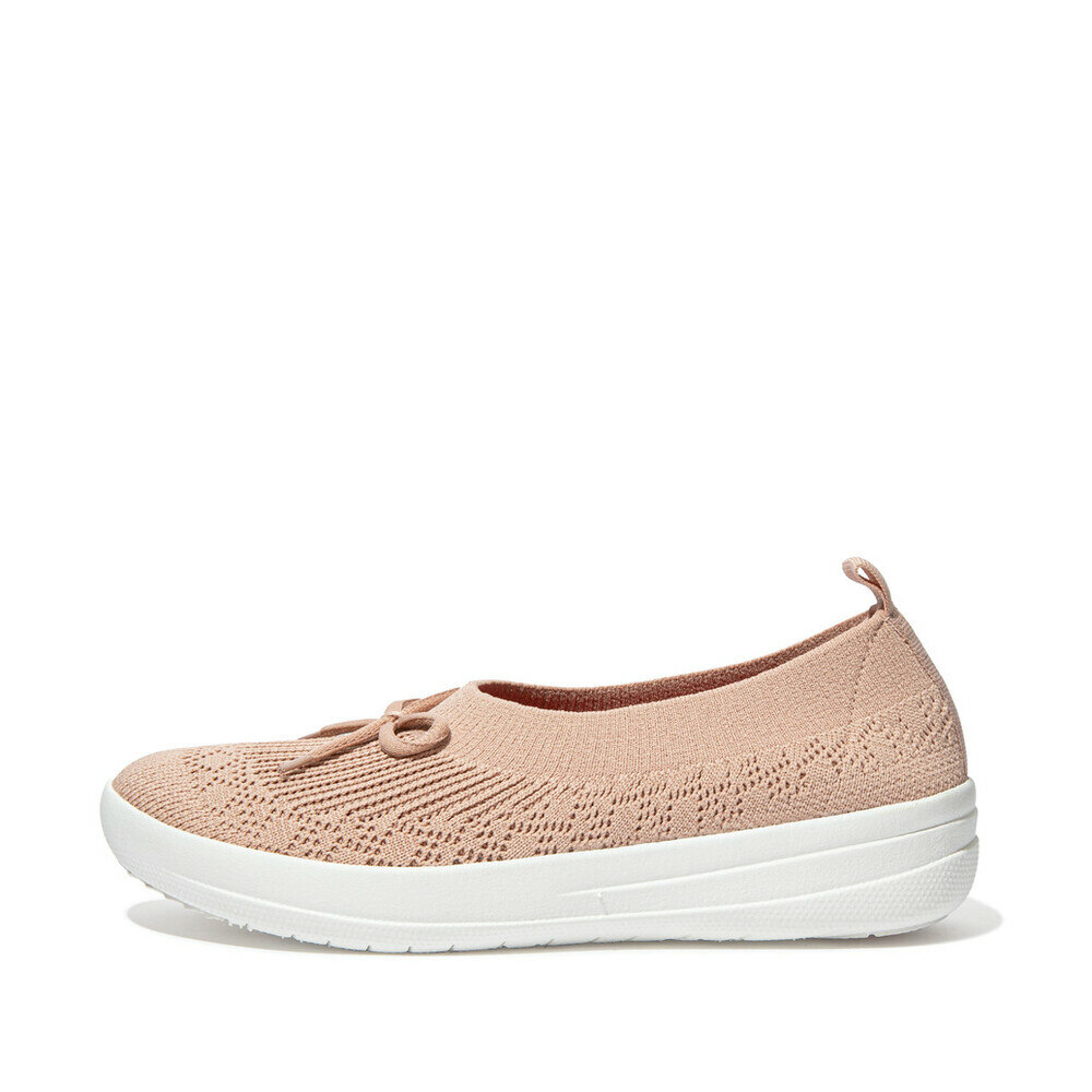UBERKNIT SLIP-ON BALLERINA WITH BOW BEIGE