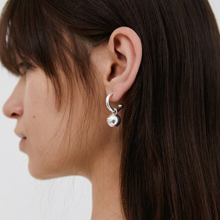 solid hoop earring - silver
