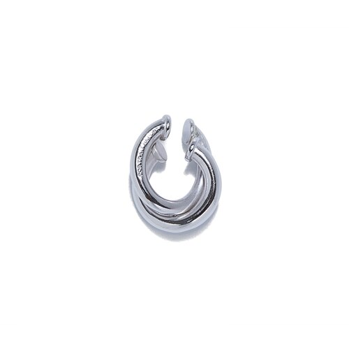 Double layered single ear cuff SILVER