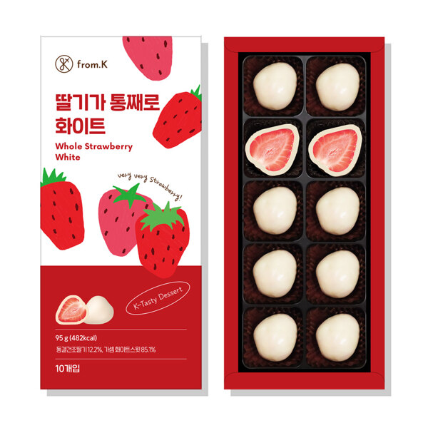 신세계인터넷면세점-프롬케이-Chocolate-Sweets-[면세단독] 딸기가통째로화이트초콜릿 (95g)