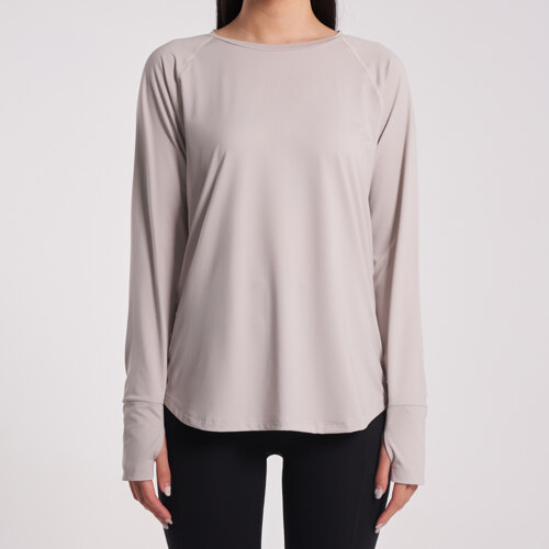 [SA7008] Move Light T-shirt Gray Ivory上衣