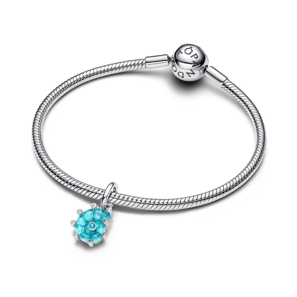 신세계인터넷면세점-판도라-bracelet-블루 무라노 글라스 씨 스네일 댕글 참