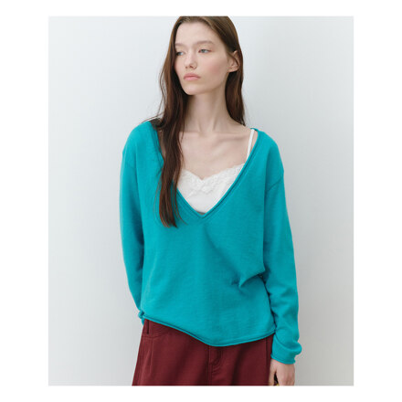 ANGORA DEEP V NECK KNIT T/BL FREE