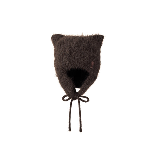 Lucky JAS Earflap Cat Beanie Brown