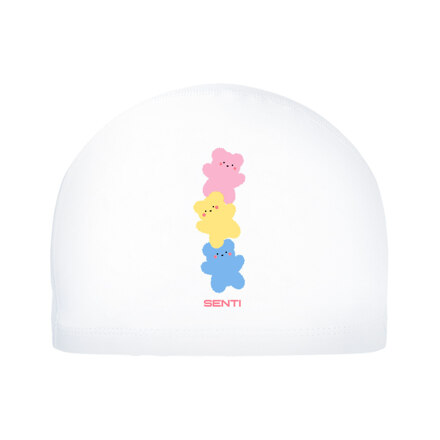 FLUFFY BEAR WH SILICONE COATED SWIM CAP / 涂层泳帽