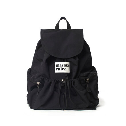 String Flap backpack_BLACK