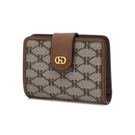 Brown Signature Pattern Leather Wallet 钱包