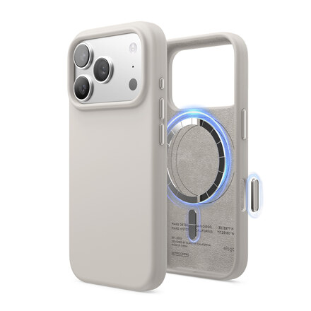 Elago iPhone 17 Pro MagSafe Silicone Case - Stone | 手机壳