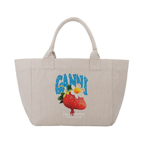 MEDIUM TRAPEZE SHOPPER STRAWBERRY PRINT