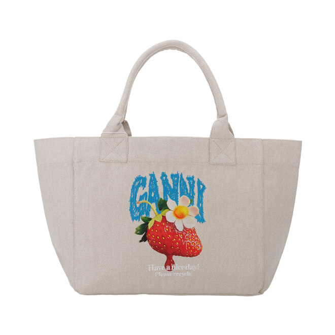 MEDIUM TRAPEZE SHOPPER STRAWBERRY PRINT