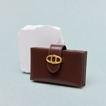 Burgundy Bottalato Leather Accordion Card Holder