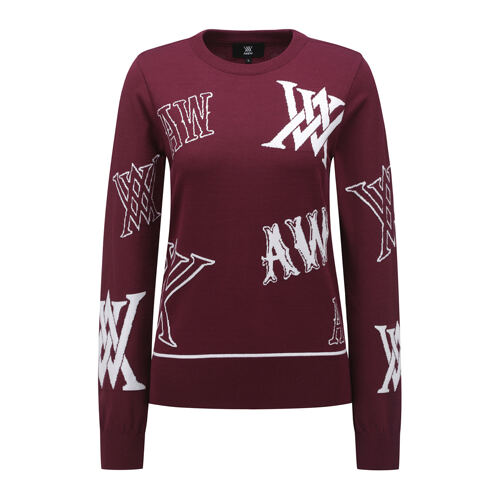 WOMEN LOGO INTARSIA PULLOVER 上衣_WI