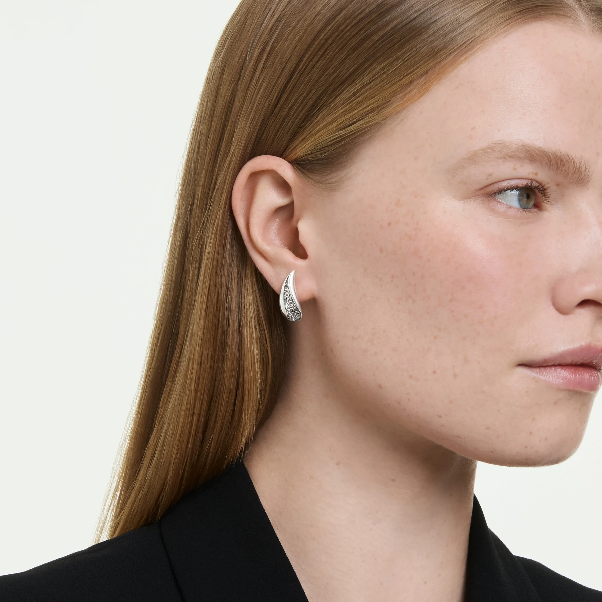 신세계인터넷면세점-스와로브스키-earring-Classica 드롭 이어링, 라운드 컷, 화이트, 스털링 실버