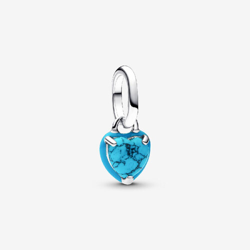 Turquoise Colored Heart Mini Dangle Charm / 吊坠