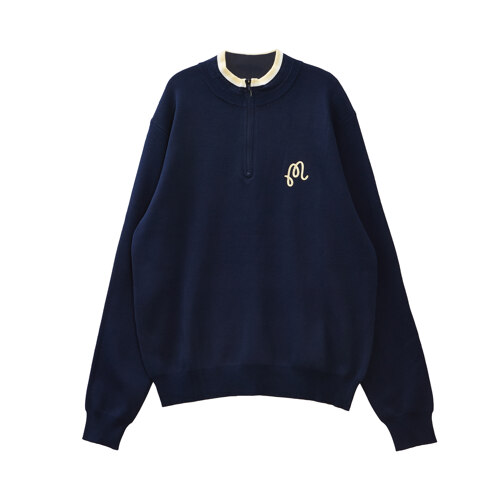 [MALBON] SORREL 1/4 ZIP CARDIGAN NAVY L 上衣