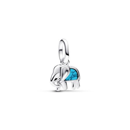 Turquoise Colored Elephant Mini Dangle Charm / 吊坠