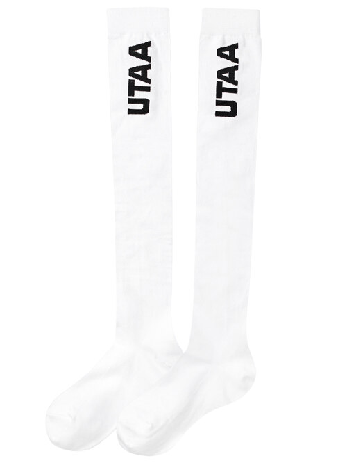 韩际新世界网上免税店-UTAA GOLF-鞋-UC0GSF153_WH_F UTAA Logo Knee Socks : White 袜子