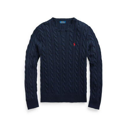 Cable Knit Cotton Sweater _ Hunter 海军蓝
