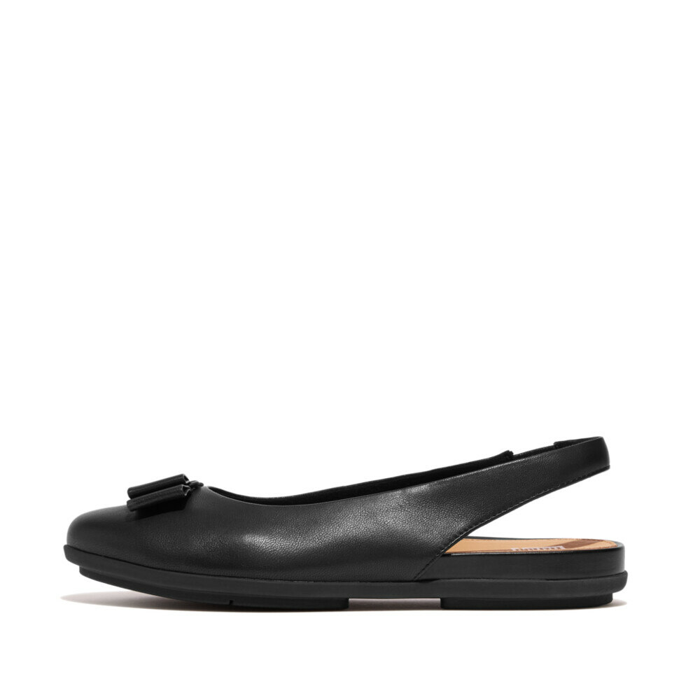 Women ALLEGRO BOW LEATHER SLINGBACKS All Black