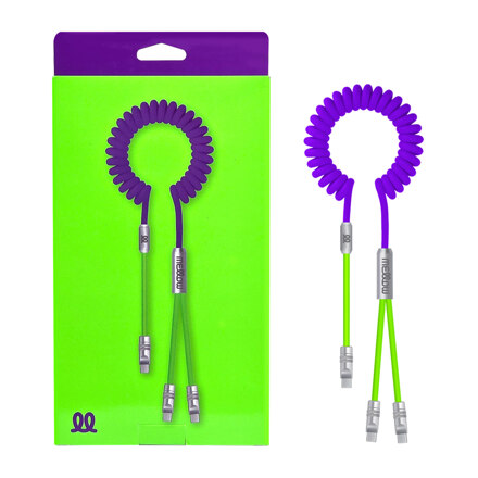 DECOAR Mellow Dual 2-in-1 Cable Purple Green 二合一数据线